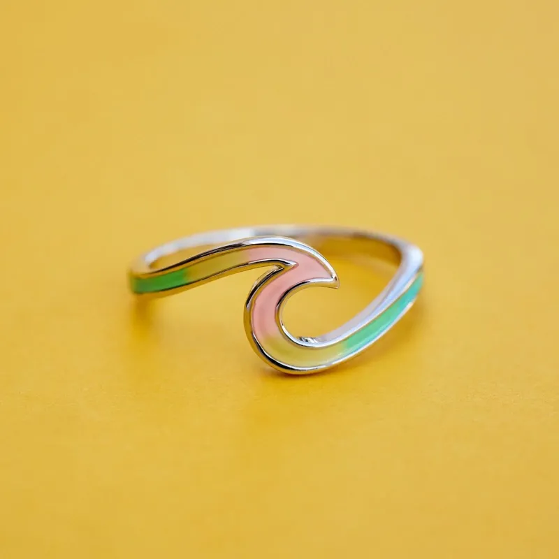 Pura Vida Tie-Dye Wave Ring in Silver-1