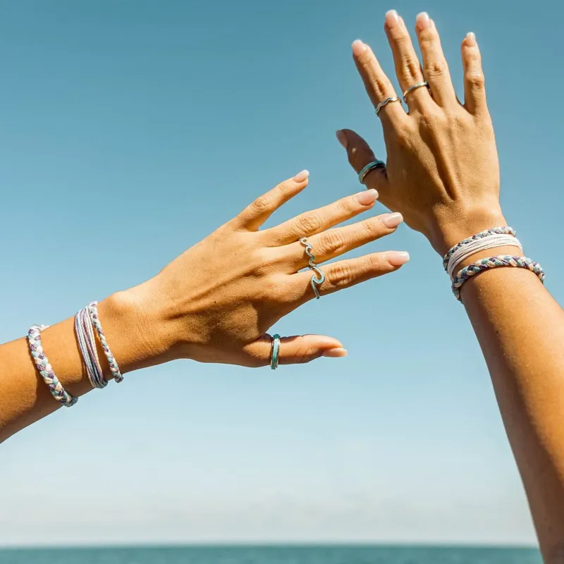 Pura Vida Tie-Dye Wave Ring in Silver-6
