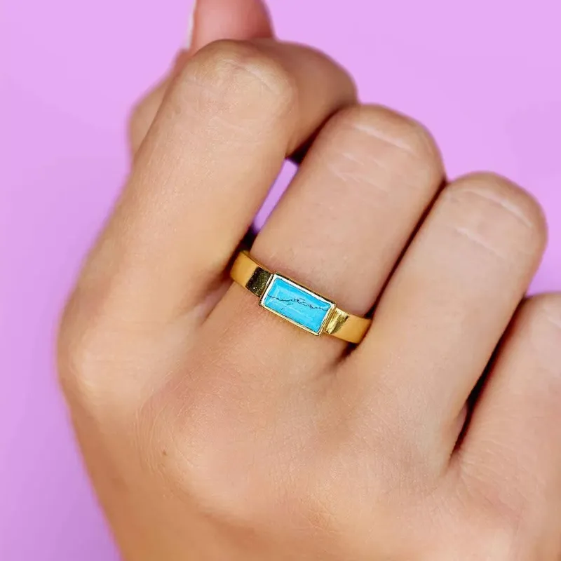 Pura Vida Tulum Turquoise Ring in Gold-3