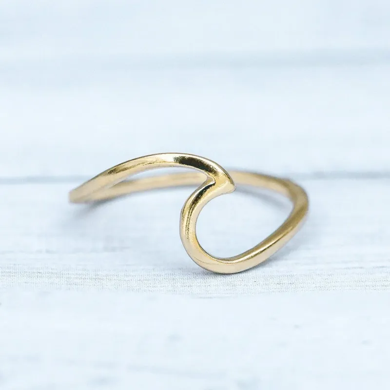 Pura Vida Wave Ring in Gold-1