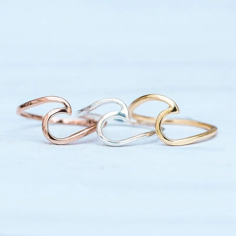 Pura Vida Wave Ring in Silver-1