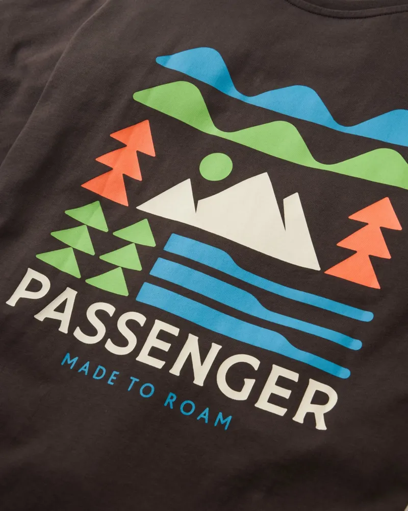 Passenger Mens Cutout Organic Cotton T-Shirt in Espresso-3