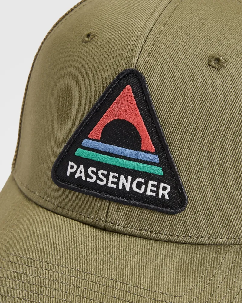 Passenger Elements Core Trucker Triangle Patch Cap in Khaki-2