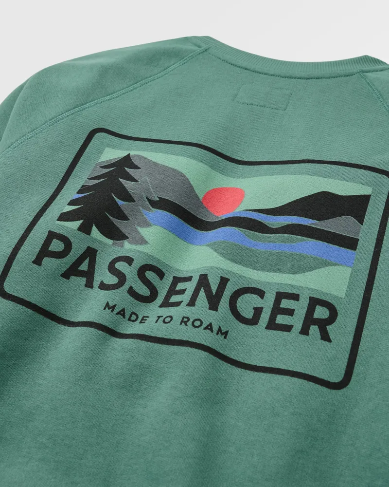 Passenger Mens Roamer Recycled Cotton Sweatshirt in Deep Ocean-5