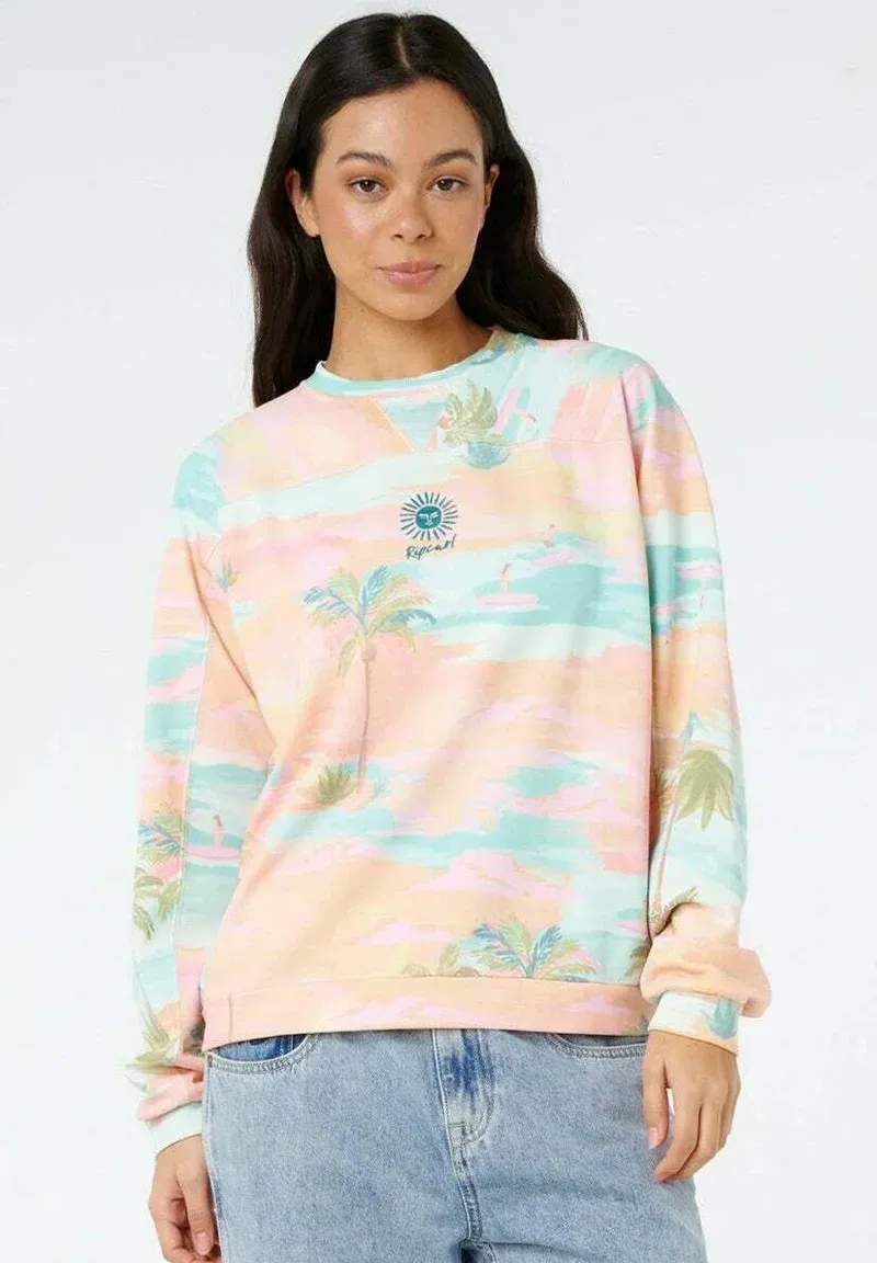 Rip Curl Catalina Island Relaxed Women's Crew Sweatshirt in Peach
