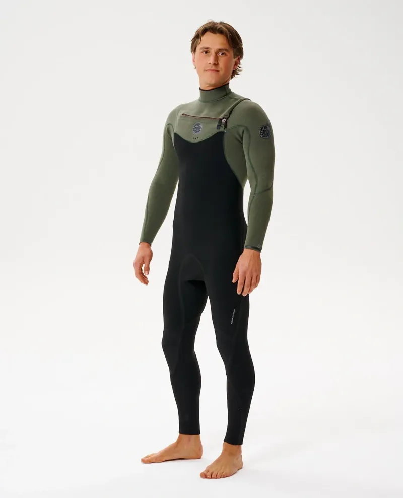 Rip Curl Flashbomb Chest Zip 3/2 Men's Wetsuit in Deep Cactus-1