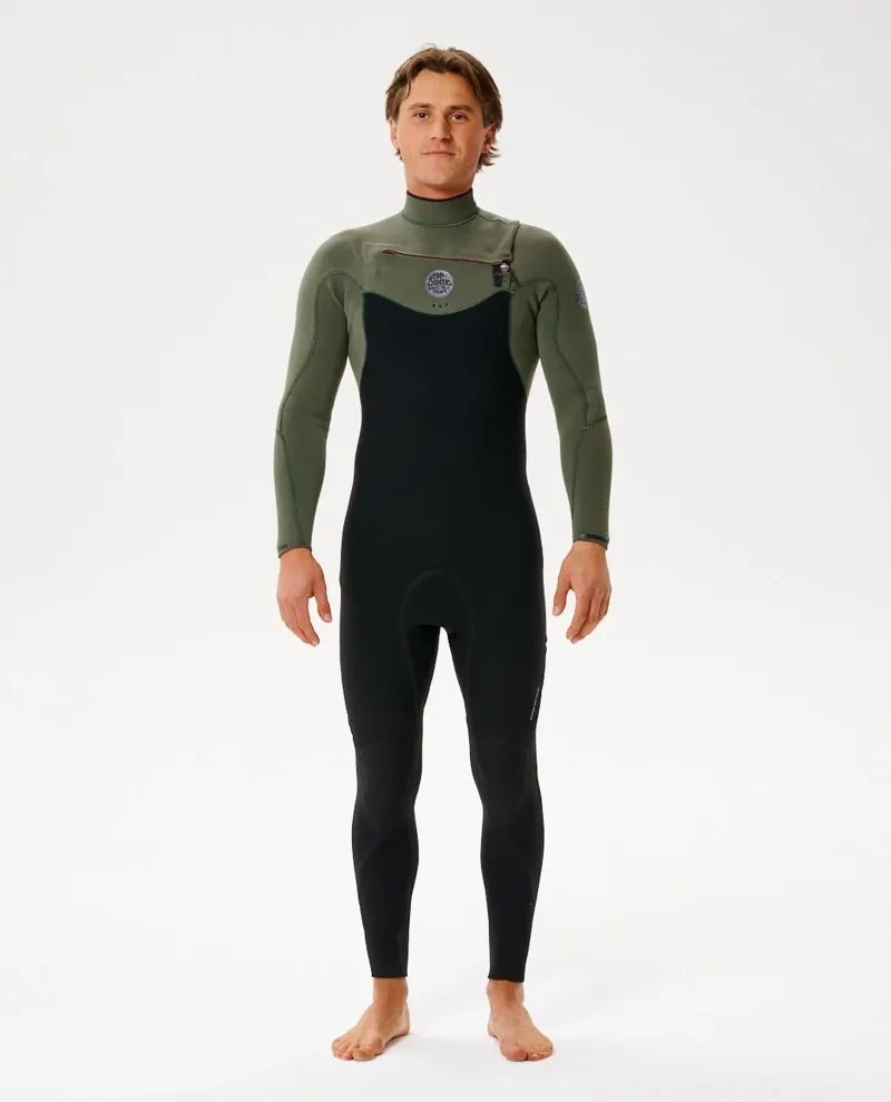 Rip Curl Flashbomb Chest Zip 3/2 Men's Wetsuit in Deep Cactus