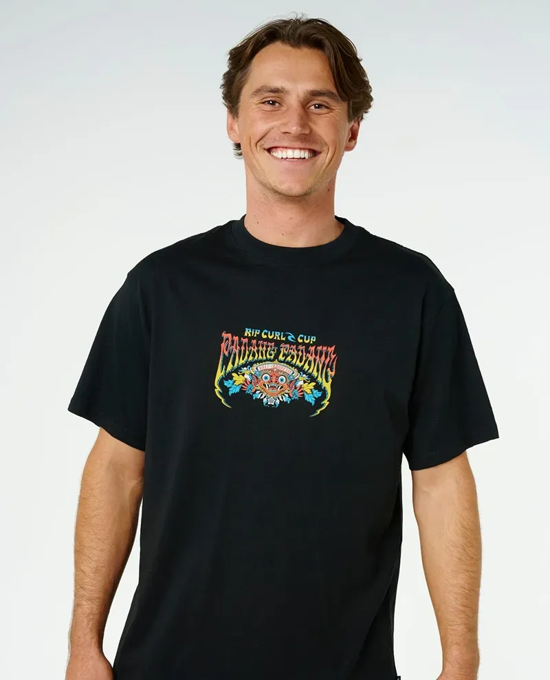 Rip Curl Men's Padang Cup Poster Relaxed Tee in Black-2