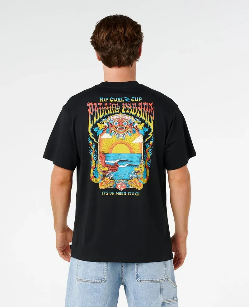 Rip Curl Men's Padang Cup Poster Relaxed Tee in Black-3