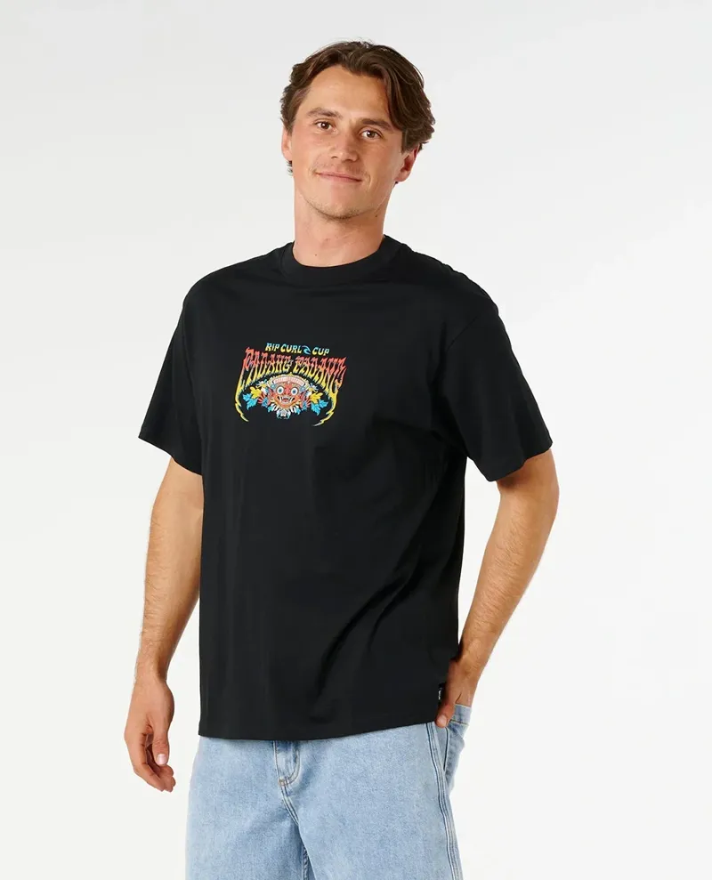 Rip Curl Men's Padang Cup Poster Relaxed Tee in Black-1