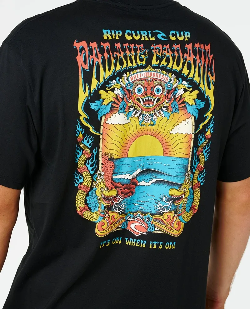 Rip Curl Men's Padang Cup Poster Relaxed Tee in Black-4