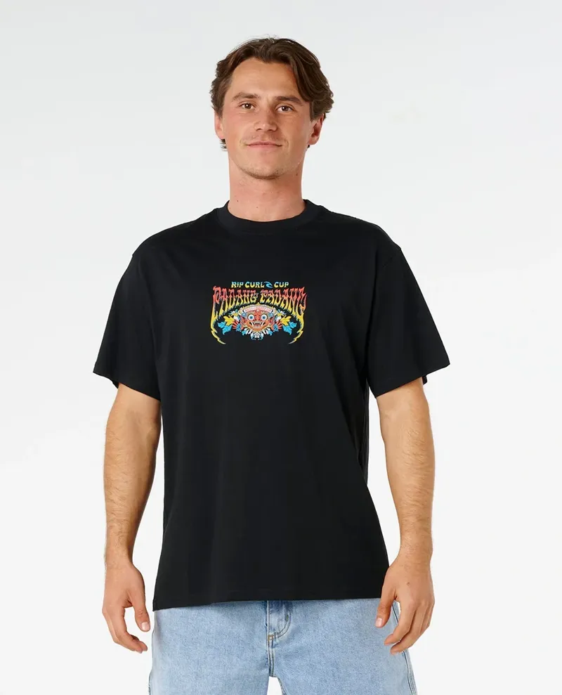Rip Curl Men's Padang Cup Poster Relaxed Tee in Black