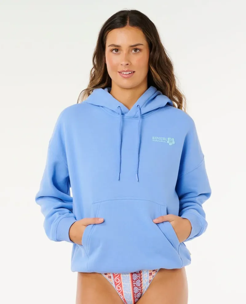 Rip Curl Women's Surf Puff Heritage Hood in Light Blue