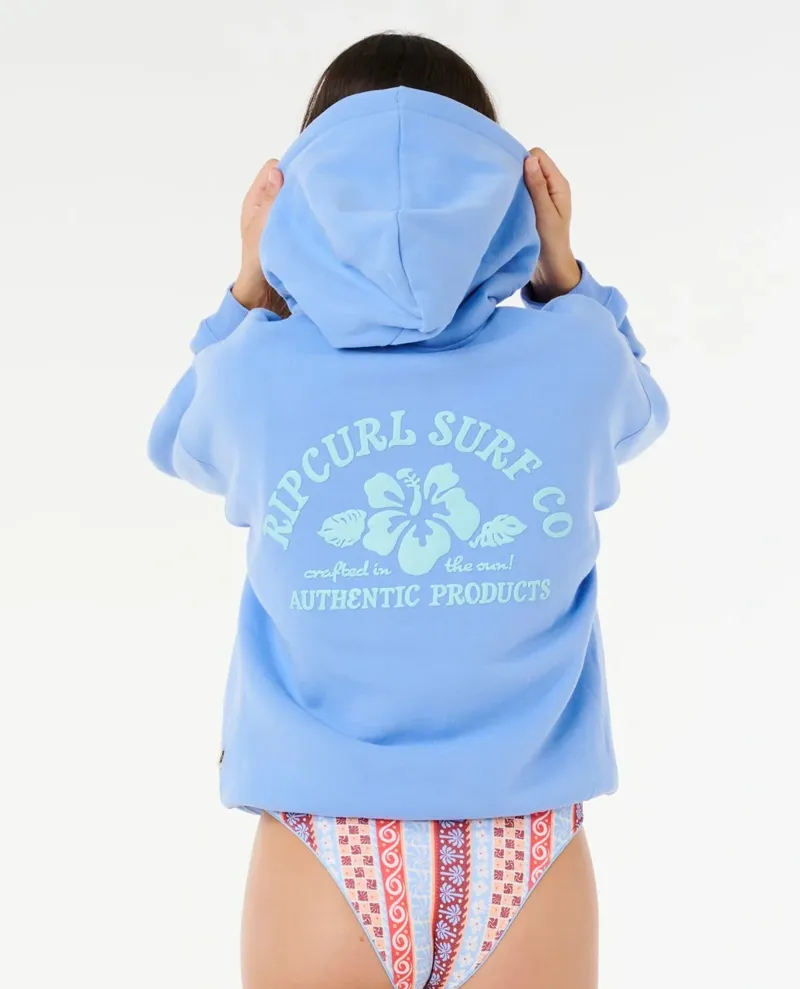 Rip Curl Women's Surf Puff Heritage Hood in Light Blue-4