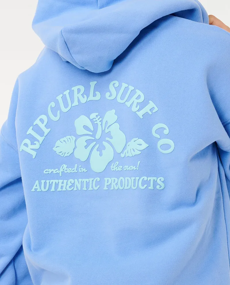 Rip Curl Women's Surf Puff Heritage Hood in Light Blue-5