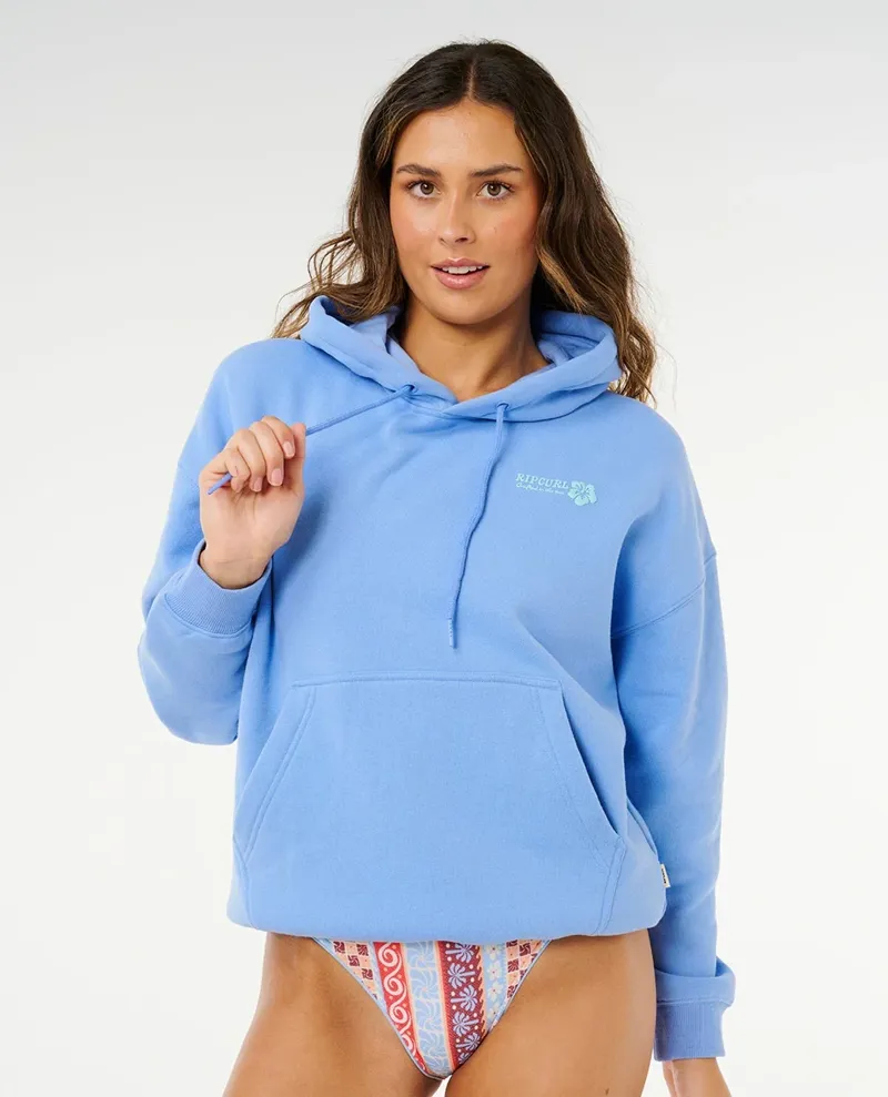 Rip Curl Women's Surf Puff Heritage Hood in Light Blue-3