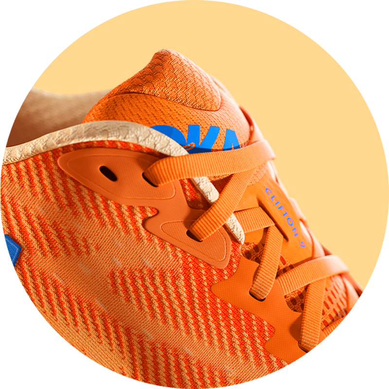 Hoka Mens Clifton 9 in Cerise/Cloudless-3