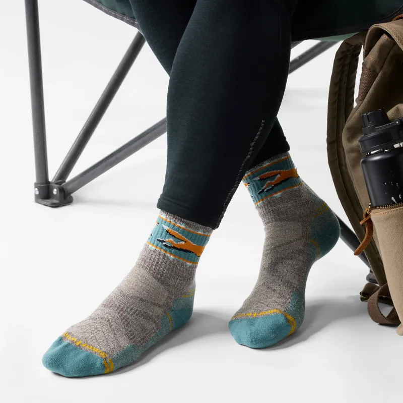 Smartwool Womens Hike Light Cushion Fox Meadow Mid Crew Socks in Taupe / Natural Marl-1