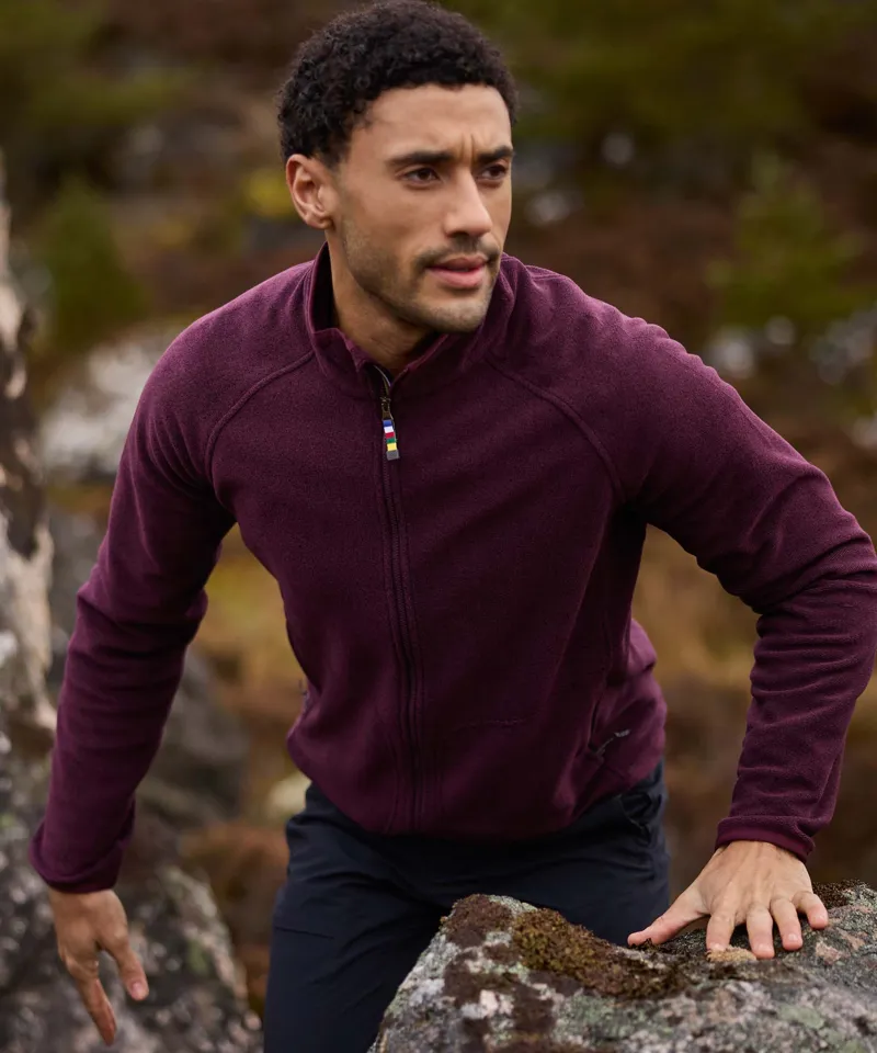 Sherpa Mens Rolpa Full Zip Fleece Jacket in Merlot-8