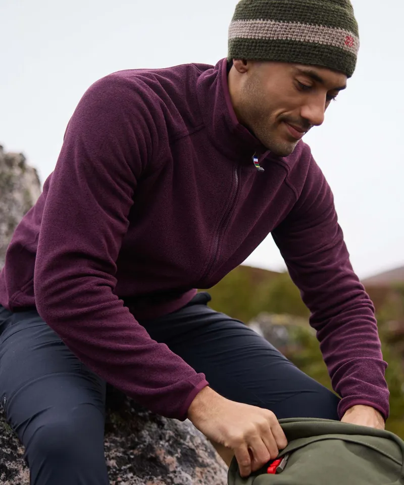 Sherpa Mens Rolpa Full Zip Fleece Jacket in Merlot-9
