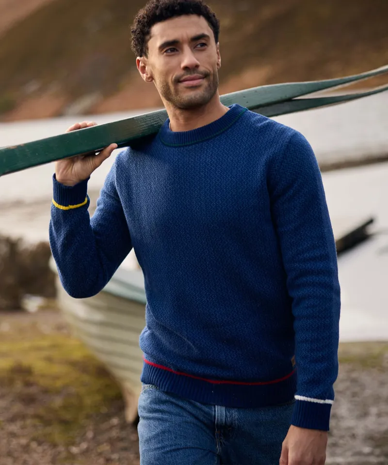 Sherpa Adventure Gear Men's Shankar Crew Neck Sweater in Rupa Blue-6