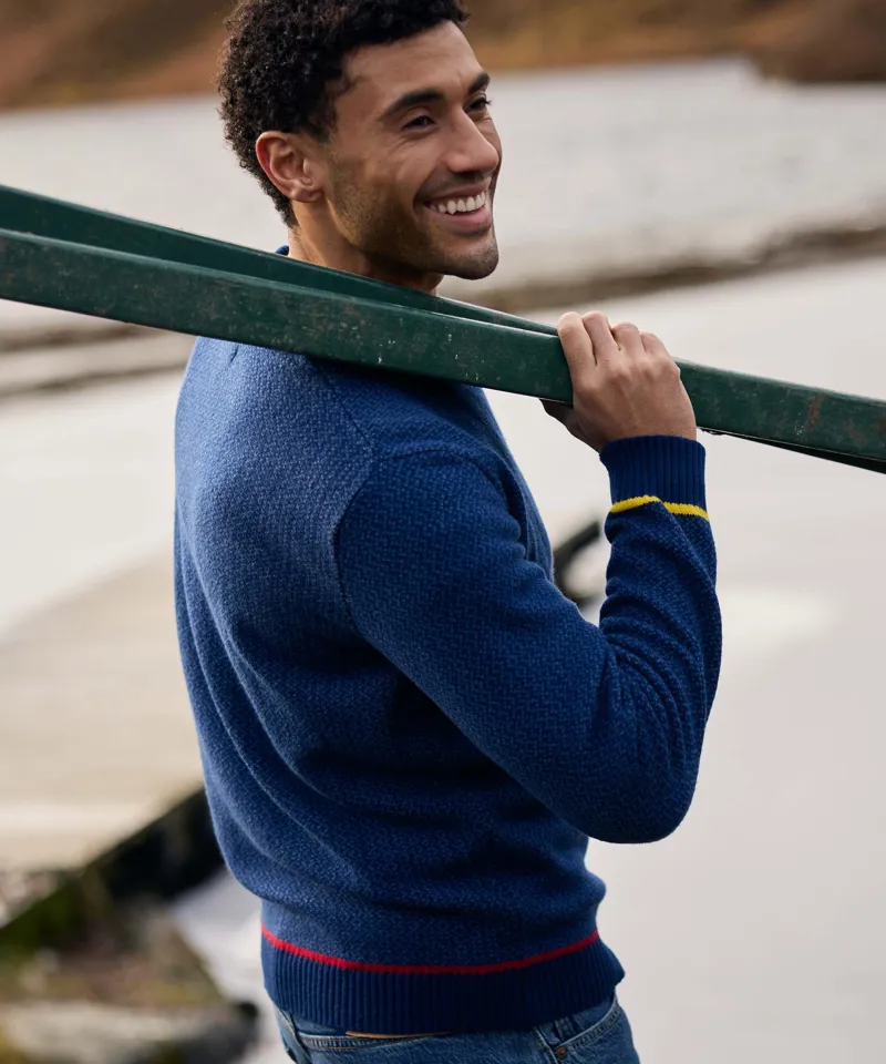 Sherpa Adventure Gear Men's Shankar Crew Neck Sweater in Rupa Blue-7