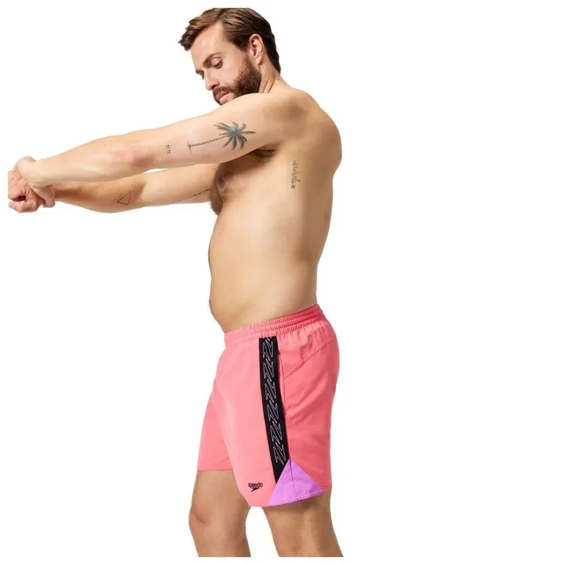 Speedo Mens Hyperboom Splice 16 Inch Watershort in Coral Sands-8