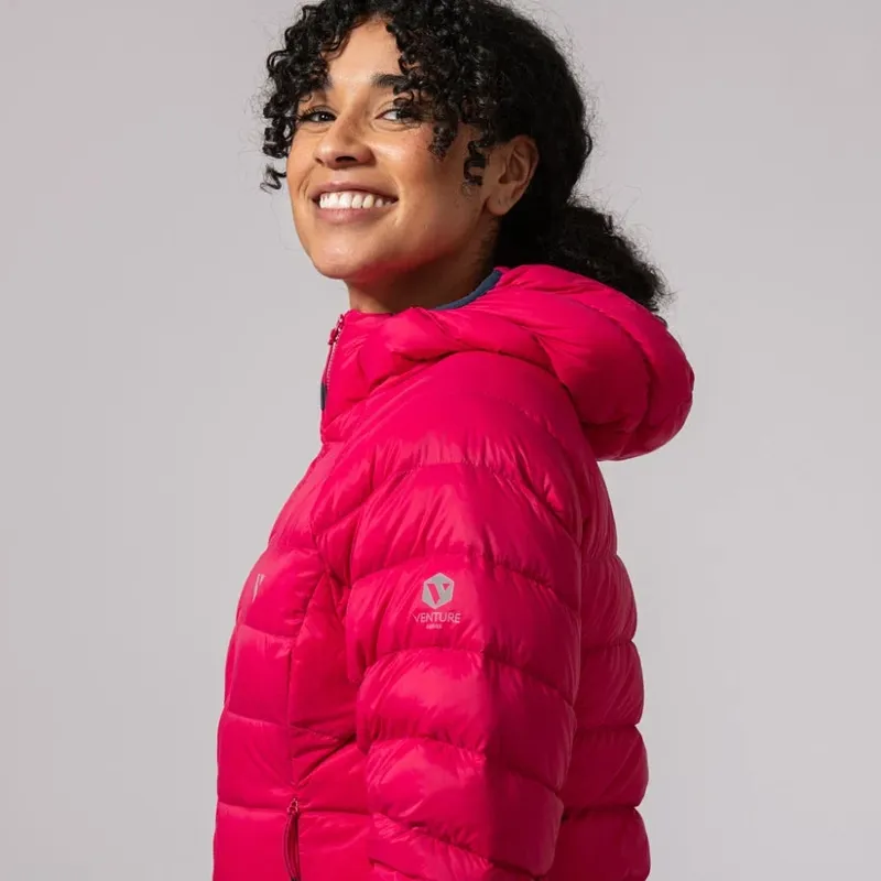 Venture Womens Summit Down Jacket in Pink-4