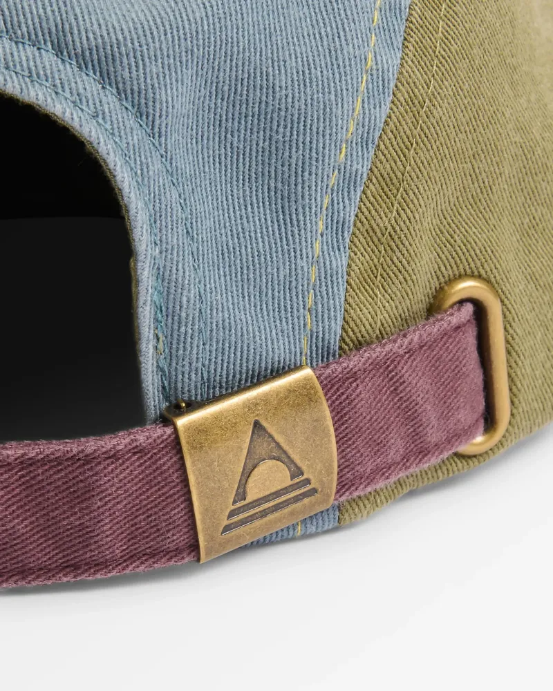 Passenger Fixie Organic 5 Panel Cap 2 in Dusty Ochre / Stormy Blue-3