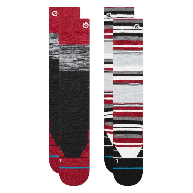 Stance Snow Socks 2 Pack - Blocked Red