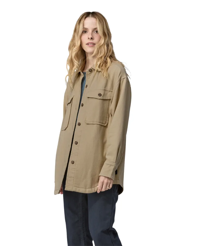 Patagonia Womens HW Fjord Flannel Overshirt in Natural