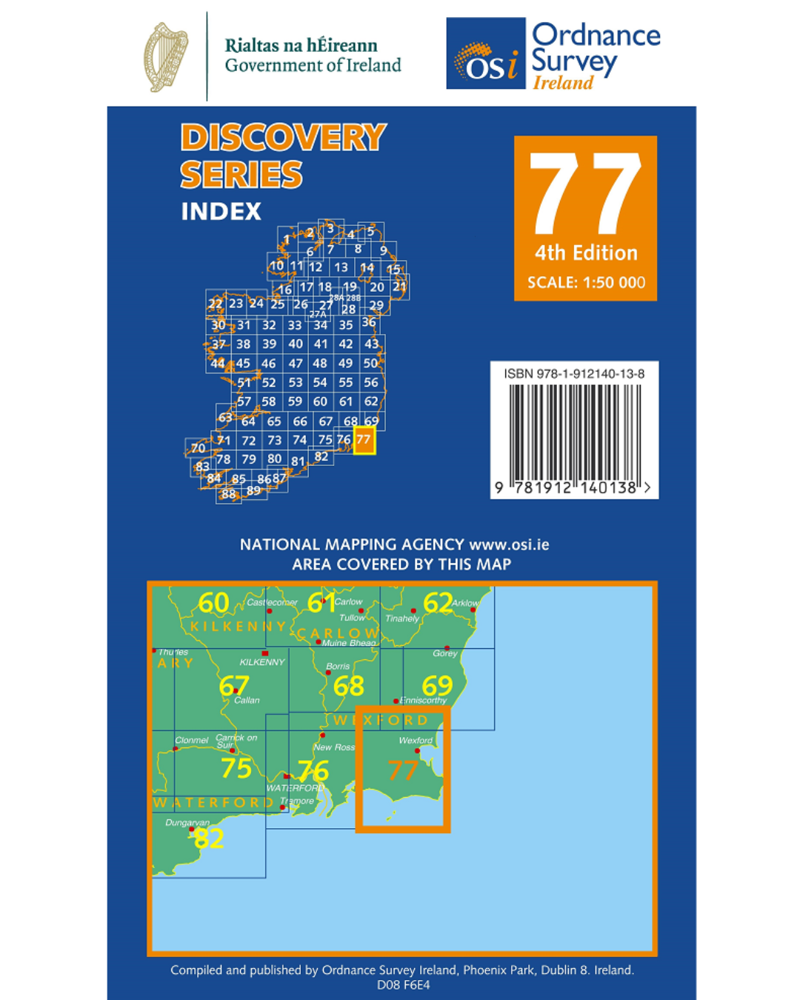 OSI Discovery Series Sheet 77 Wexford Map 4th Edition 2021 in Blue-1