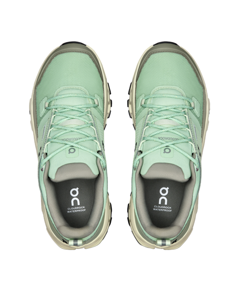 On Womens Cloudrock Low Waterproof in Mineral / Aloe-1