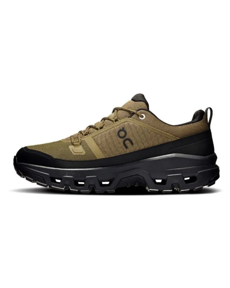 On Mens Cloudrock Low Waterproof in Hunter / Black
