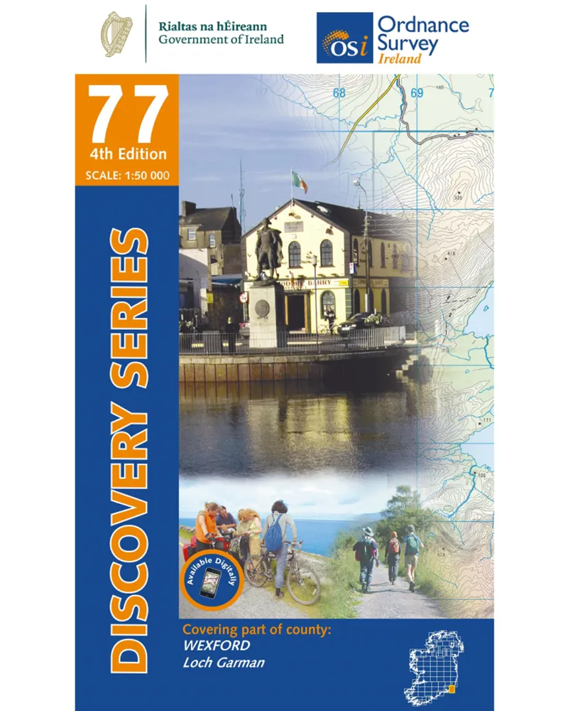 OSI Discovery Series Sheet 77 Wexford Map 4th Edition 2021 in Blue