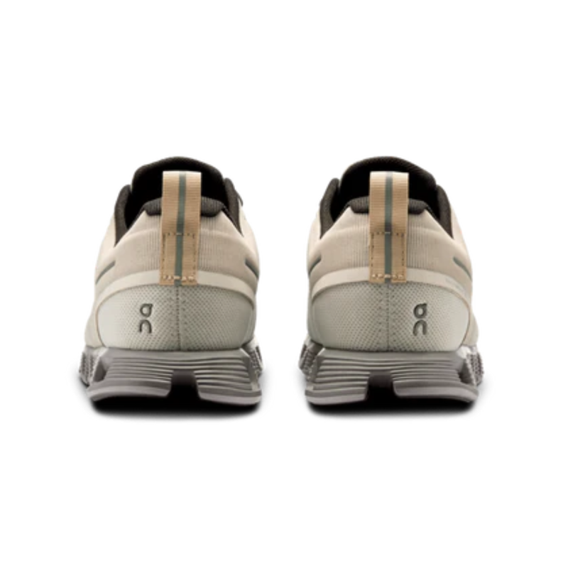 On Womens Cloud 5 Waterproof in Pearl / Fog-2