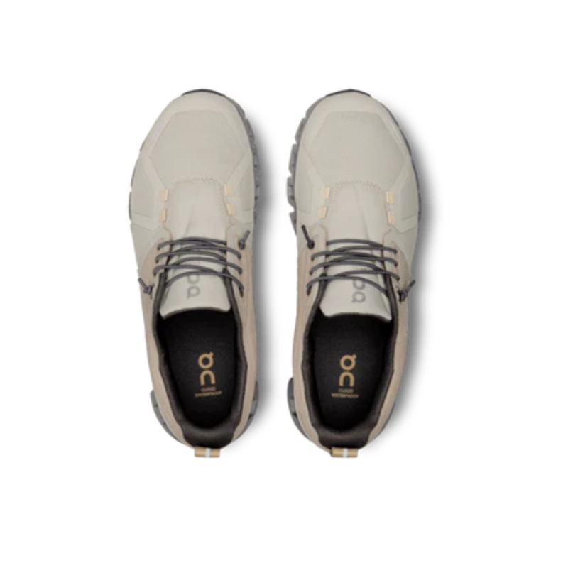 On Womens Cloud 5 Waterproof in Pearl / Fog-1