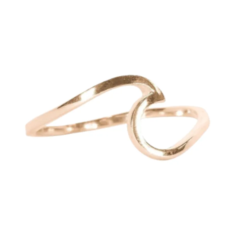 Pura Vida Wave Ring in Rose Gold