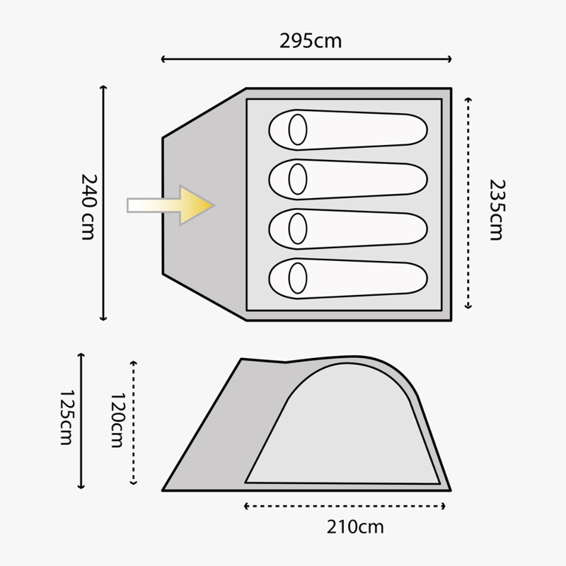 Highlander Juniper 4 Man Dome Tent-2