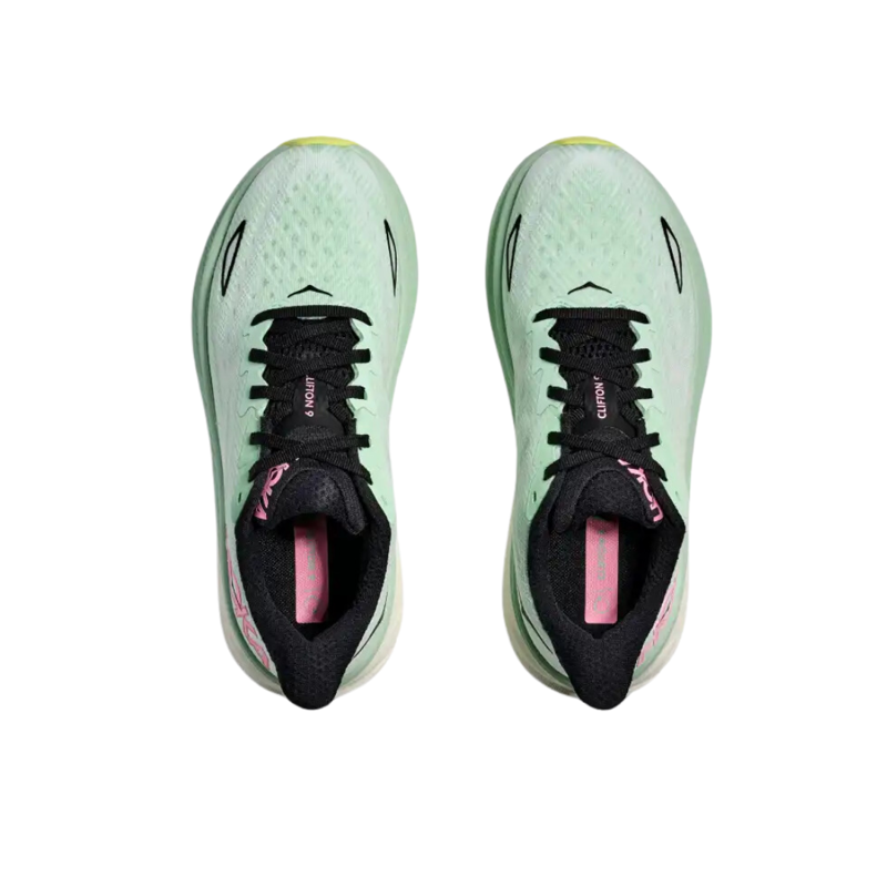 Hoka Womens Clifton 9 in Mint Fluorite / Snow Melt-1