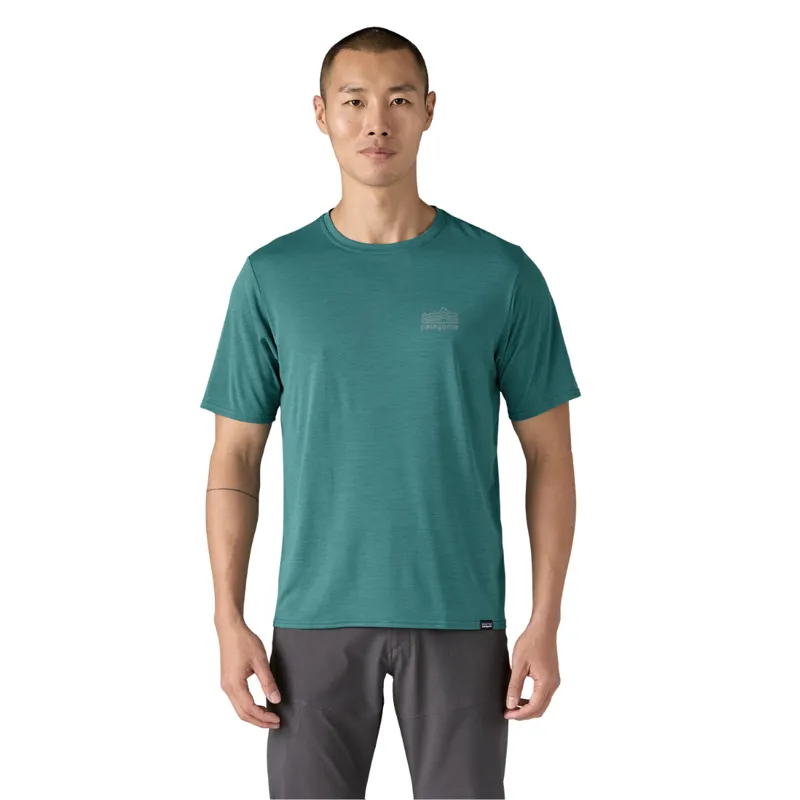 Patagonia Mens Cap Cool Daily Graphic Shirt in Strataspire / Wetland Blue X-Dye