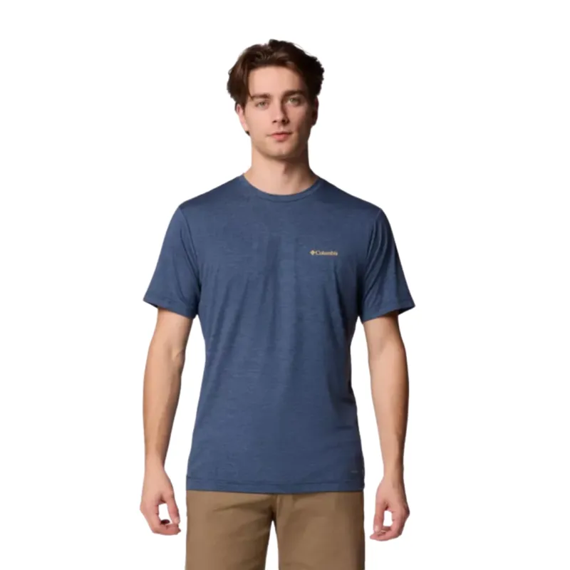 Columbia Mens Kwick Hike Back Graphic S/S Tee in Collegiate Navy Planet Watch