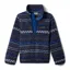 Columbia Kids Helvetia II Printed Half Snap Fleece in Columbia Grey Madras / Mountain Blue / Collegiate Navy Binding