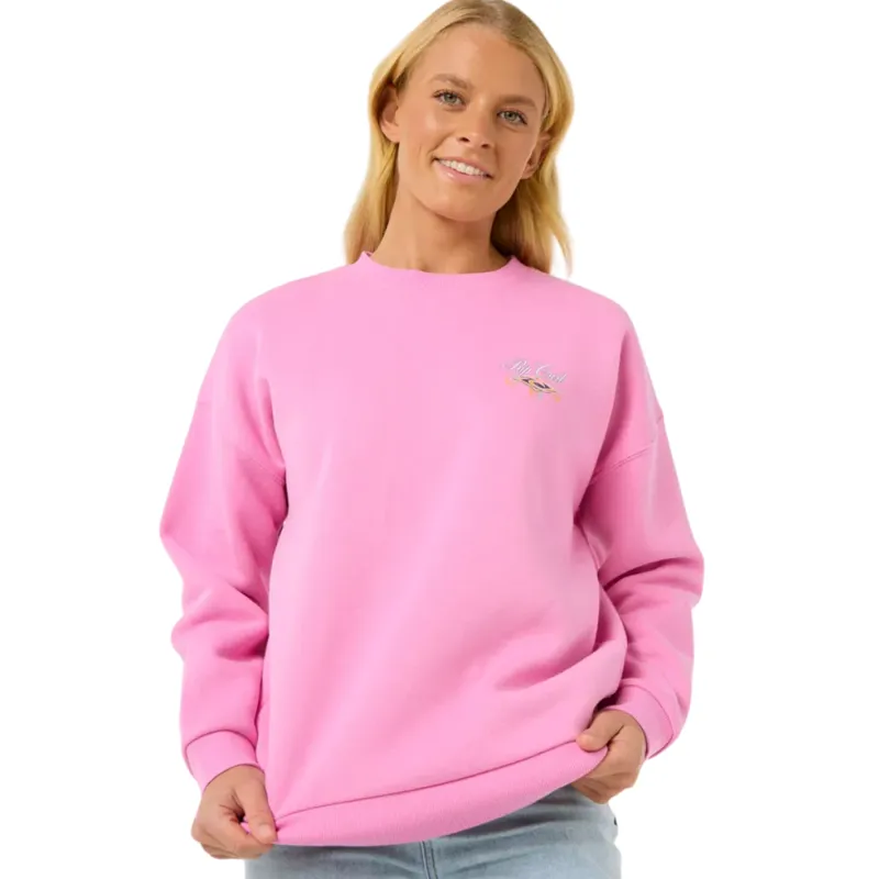 Ripcurl Womens Hibiscus Diamond Heritage Crew in Pink