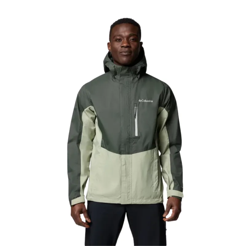 Columbia Mens Pouring Adventure III Jacket in Greenscape / Safari