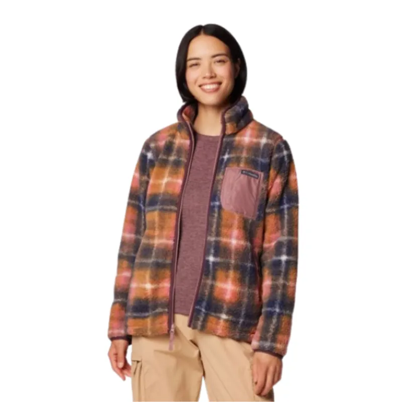 Columbia Womens West Bend Print Full Zip II in Fig Omblur