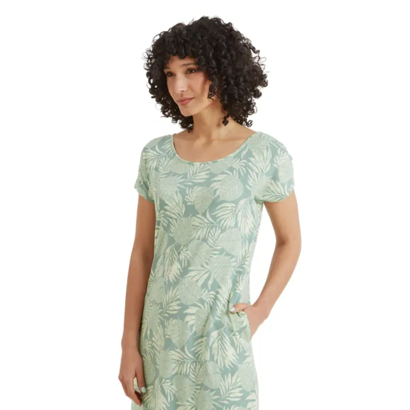 Sherpa Womens Padma Tie Back Dress in Celery Bhodi Leaf