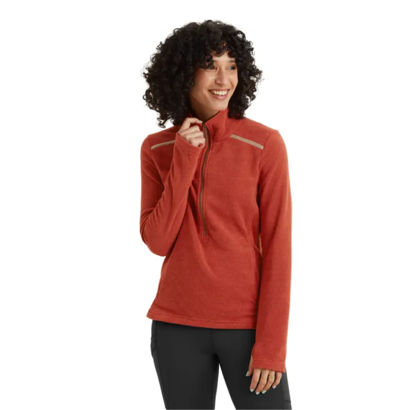 Sherpa Womens Rolpa Eco Pullover Zip in Rust