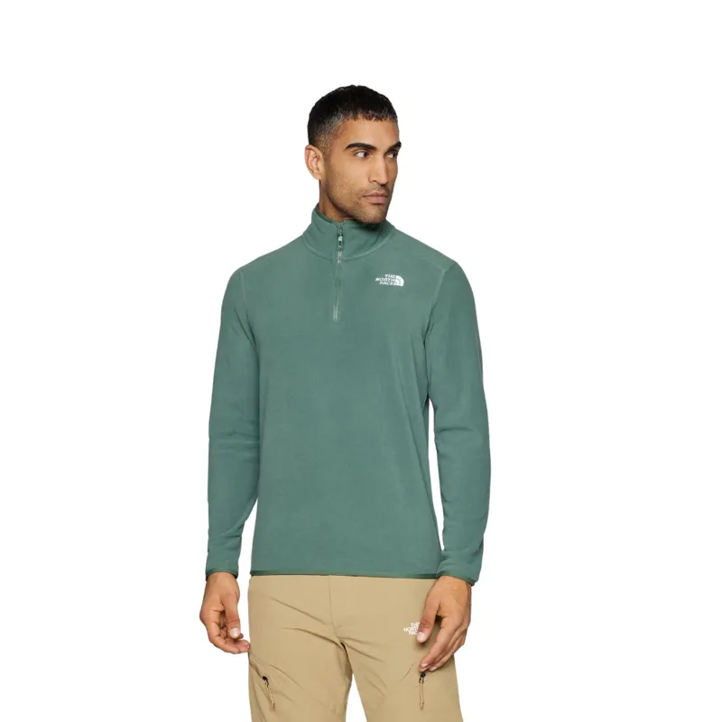 The North Face Mens 100 Glacier 1/4 Zip in Duck Green