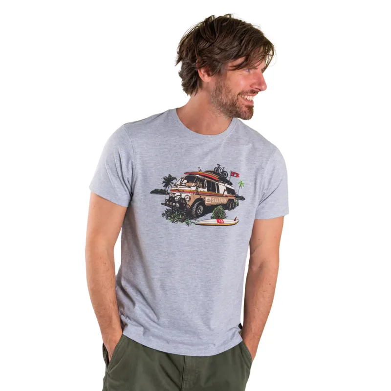 Saltrock Mens Retro Camper Tee in Grey